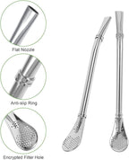 Oil free pickle remover spoon with straw