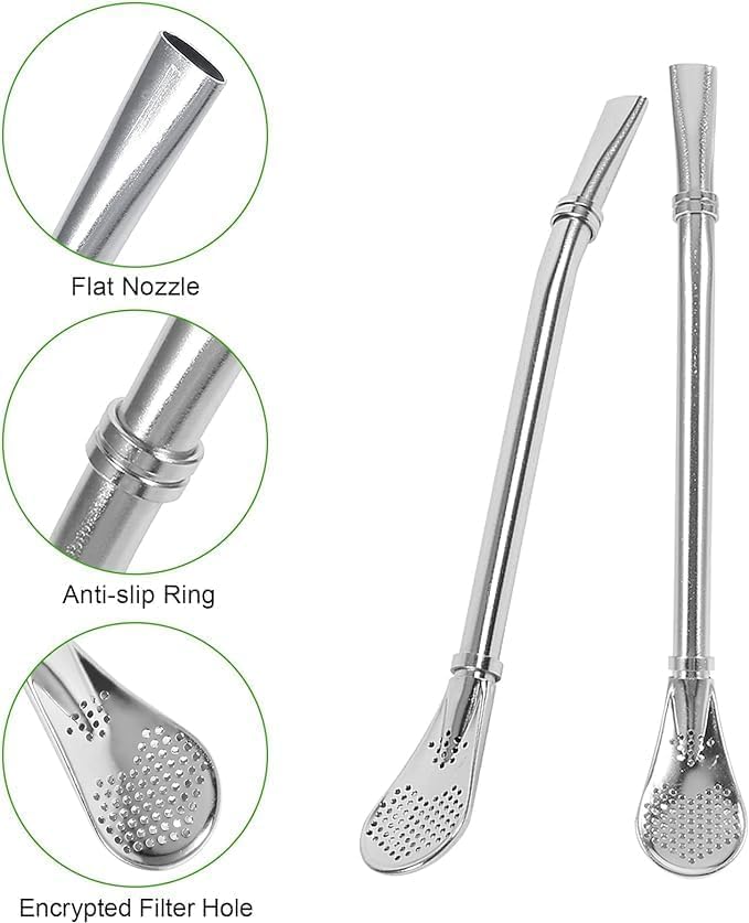 Oil free pickle remover spoon with straw
